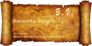 Barasits Virgil névjegykártya